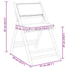 foldbare bistrostole 2 stk. med cremefarvede hynder bambus