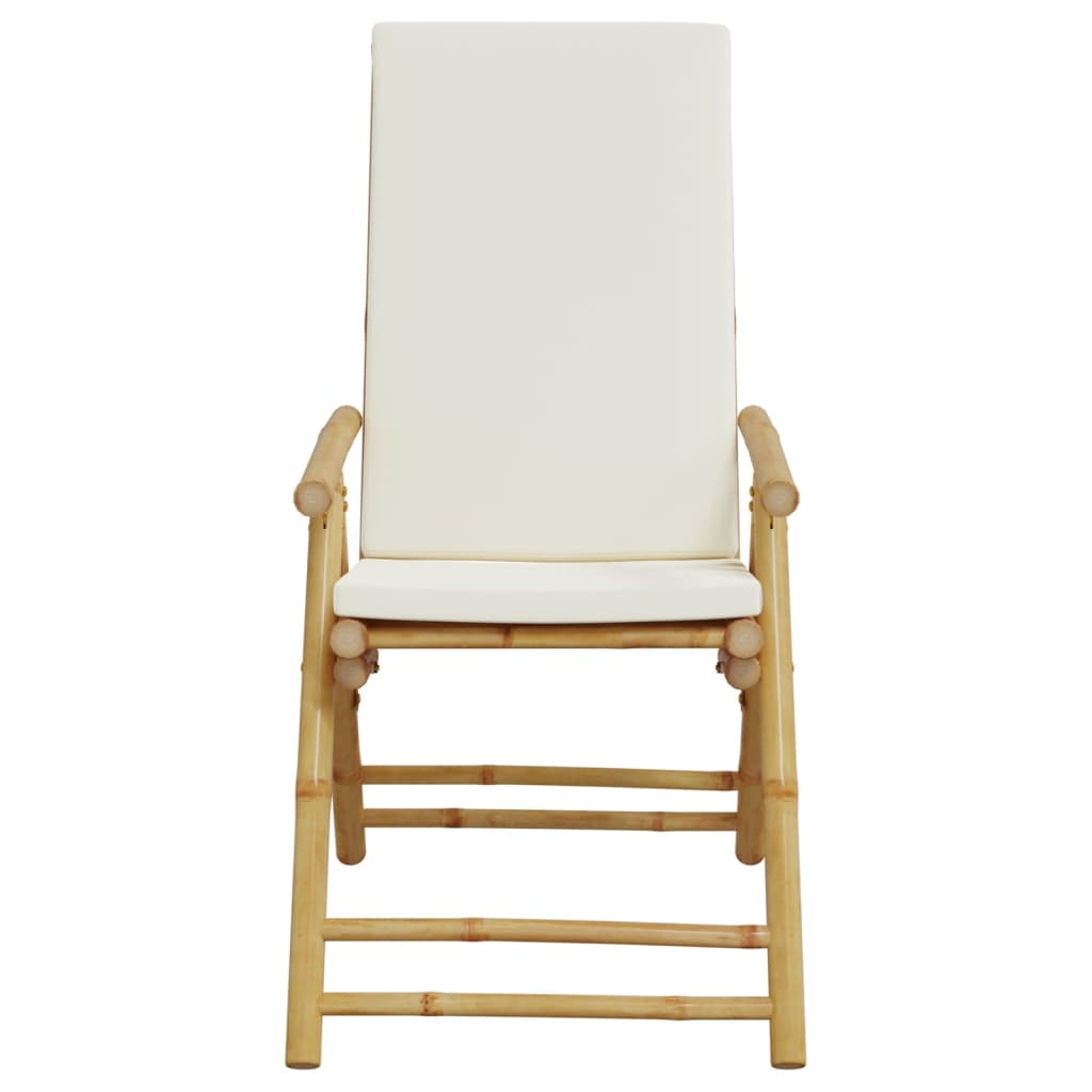 positionsstole 2 stk. med hynder foldbar bambus