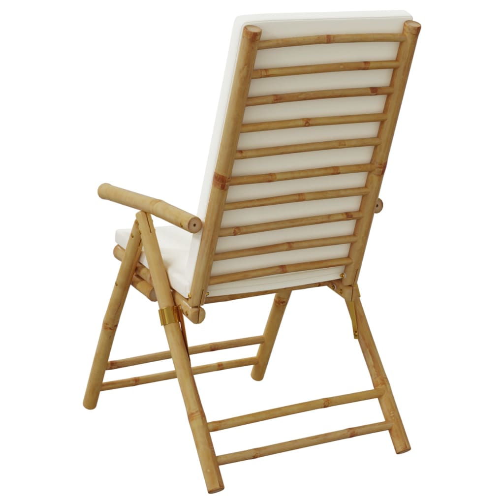 positionsstole 2 stk. med hynder foldbar bambus