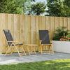positionsstole 2 stk. med hynder foldbar bambus