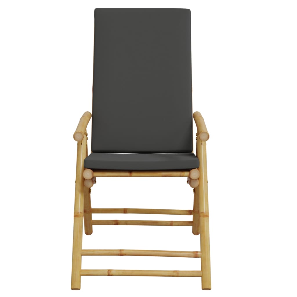 positionsstole 2 stk. med hynder foldbar bambus