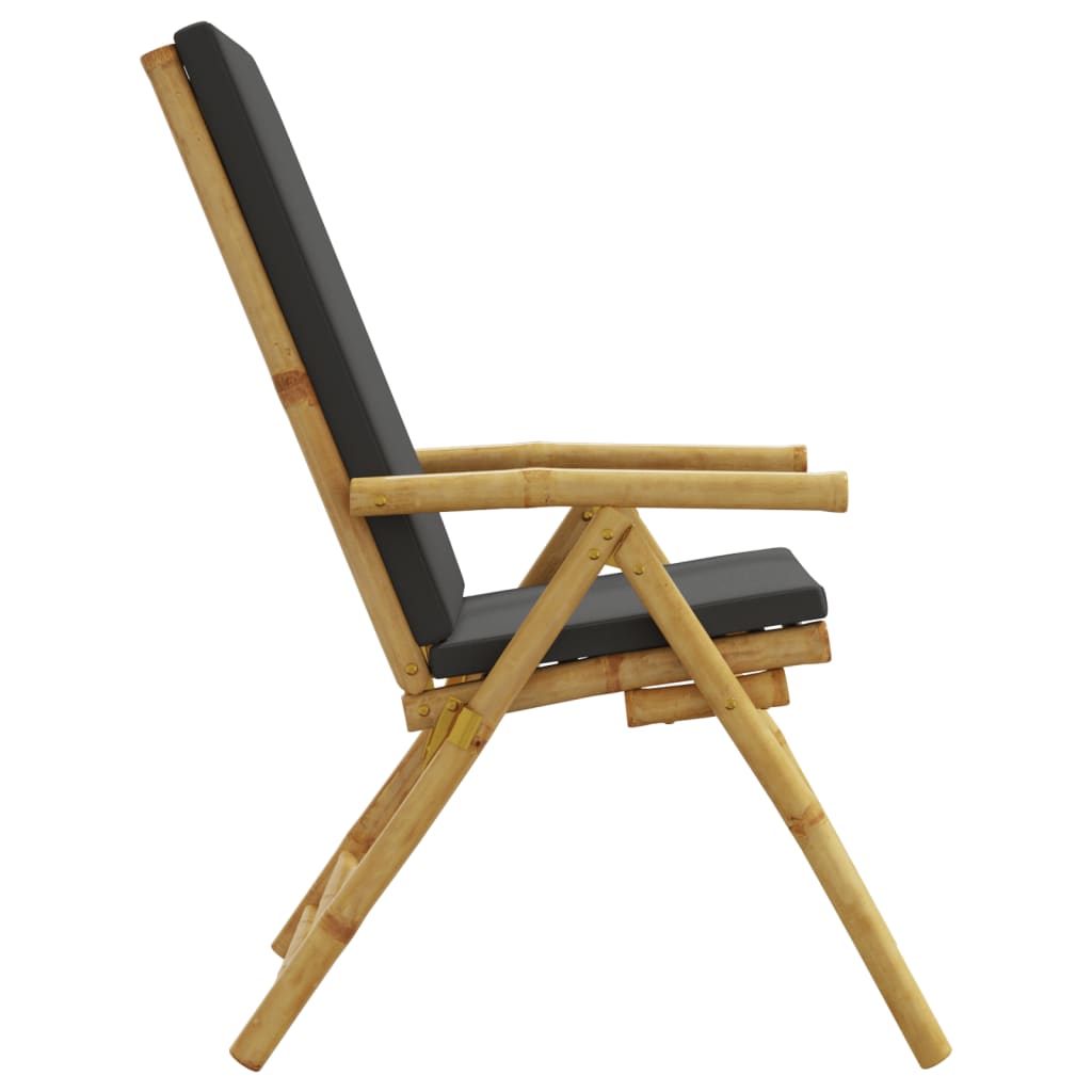 positionsstole 2 stk. med hynder foldbar bambus