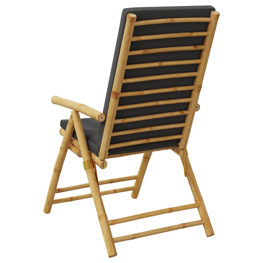 positionsstole 2 stk. med hynder foldbar bambus