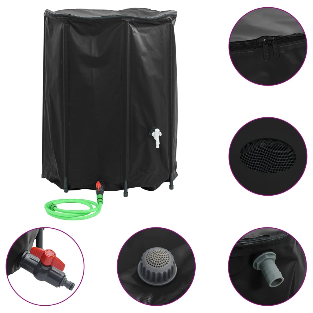vandtank med hane sammenfoldelig 750 l PVC
