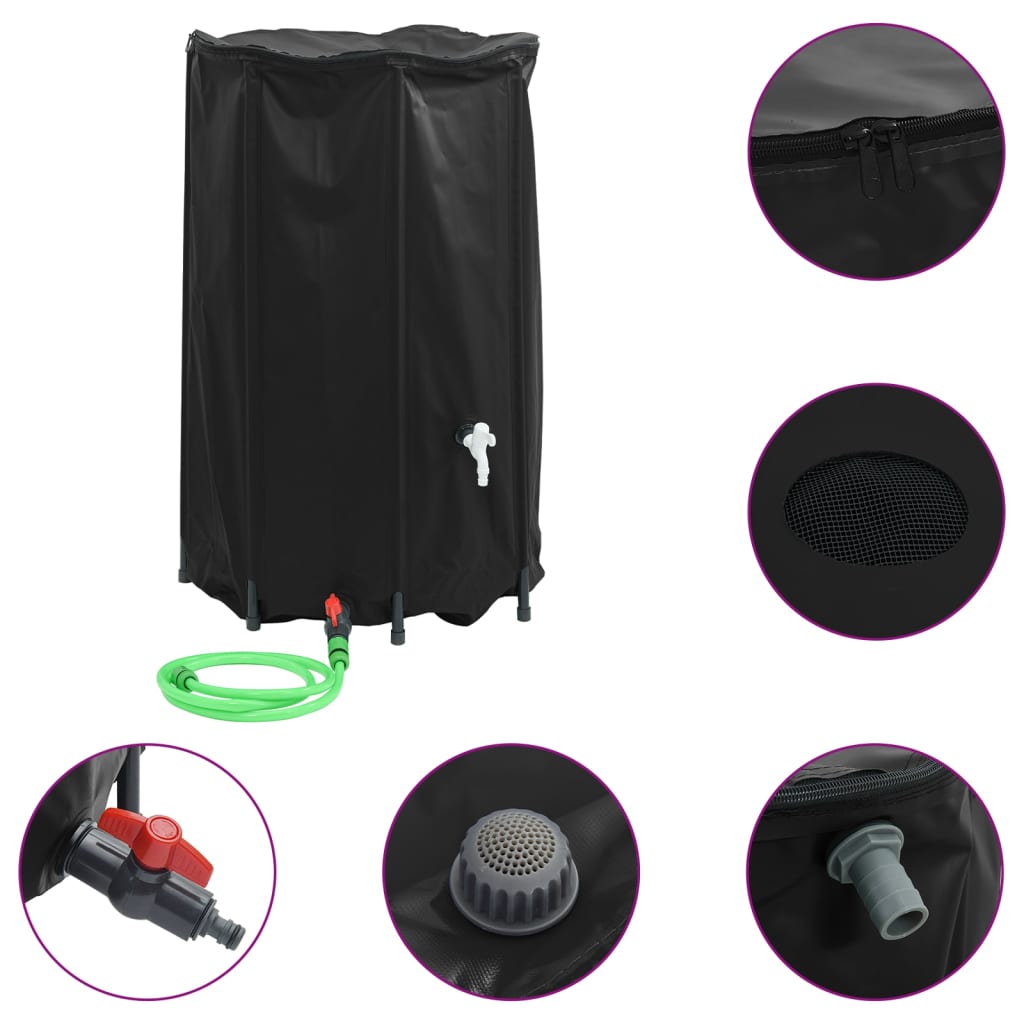 vandtank med hane sammenfoldelig 500 l PVC