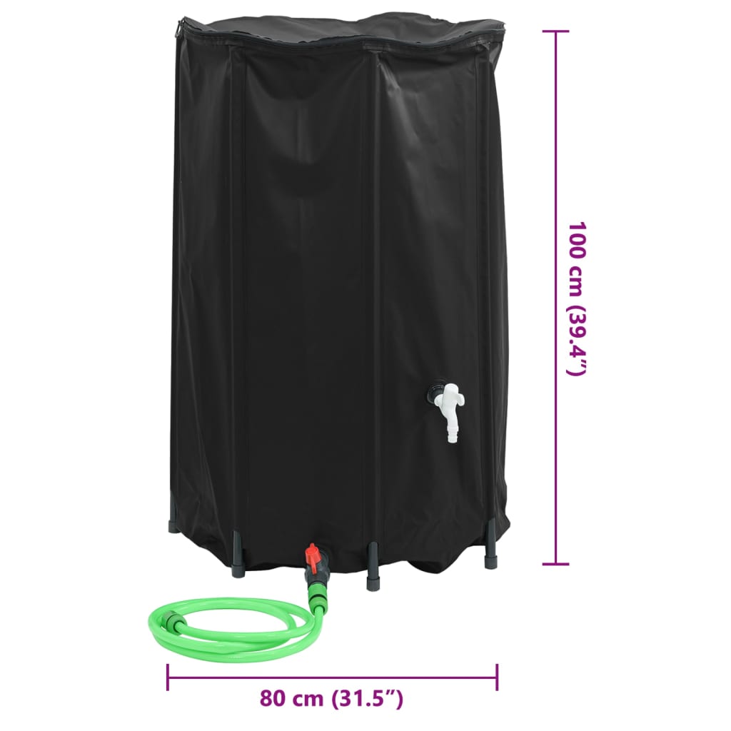vandtank med hane sammenfoldelig 500 l PVC