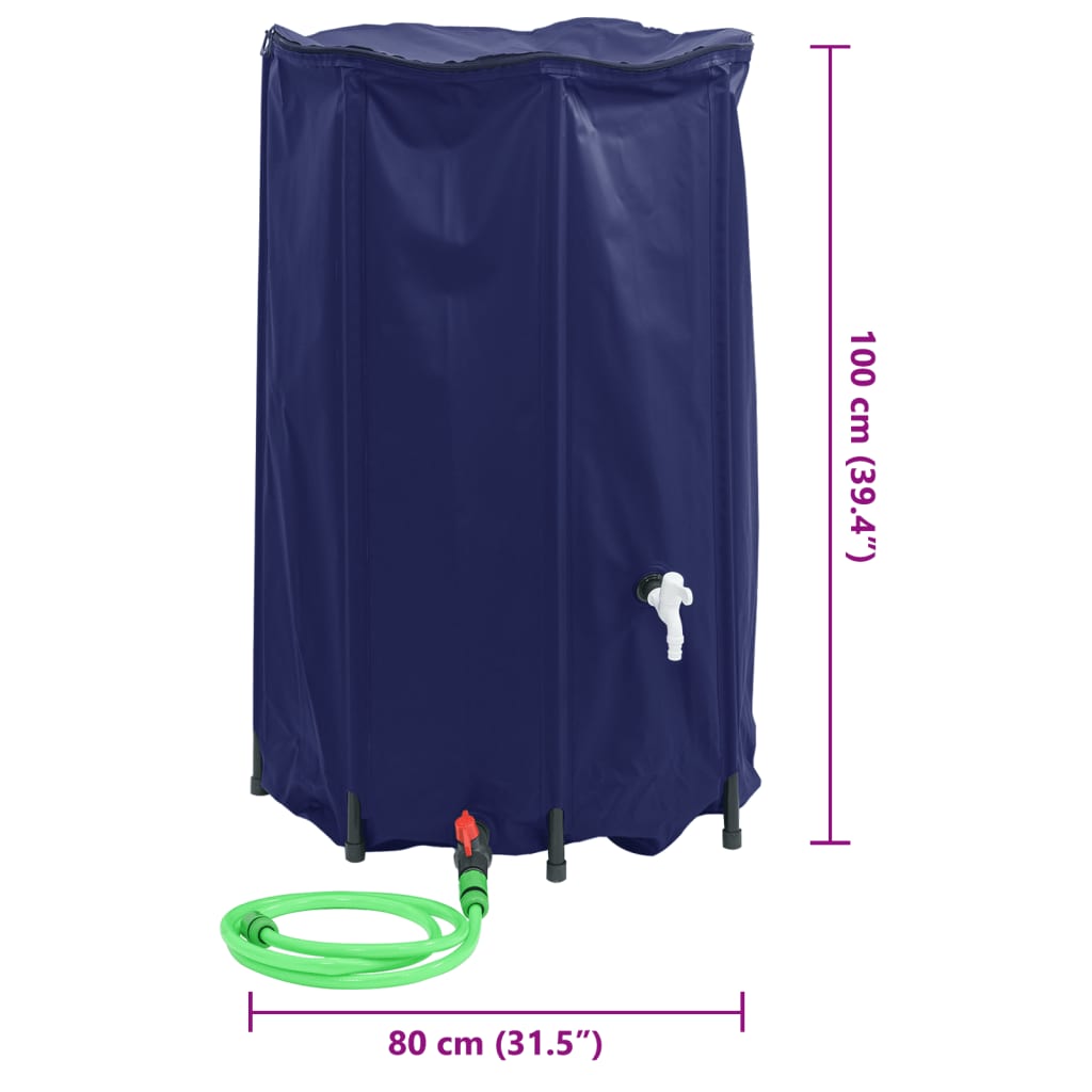 vandtank med hane sammenfoldelig 500 l PVC