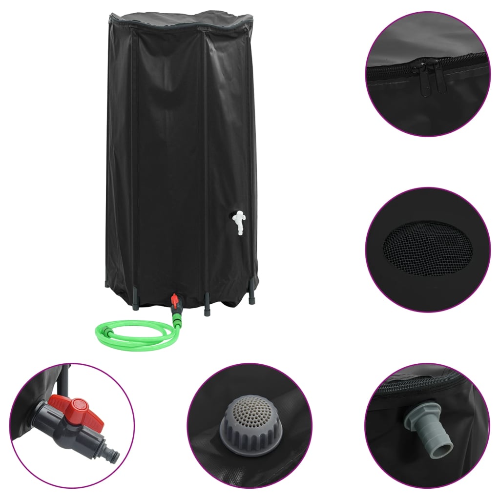 vandtank med hane sammenfoldelig 250 l PVC