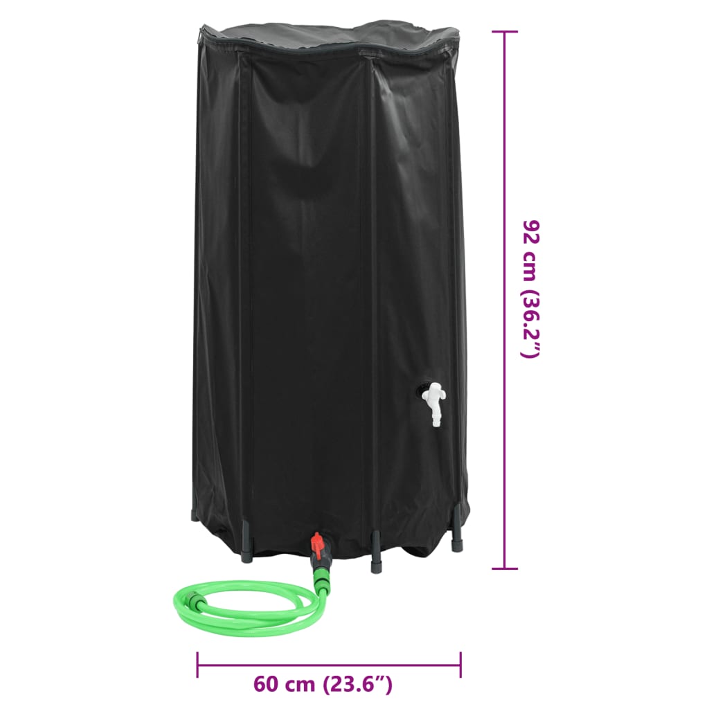 vandtank med hane sammenfoldelig 250 l PVC