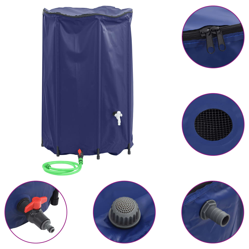 vandtank med hane sammenfoldelig 1000 l PVC