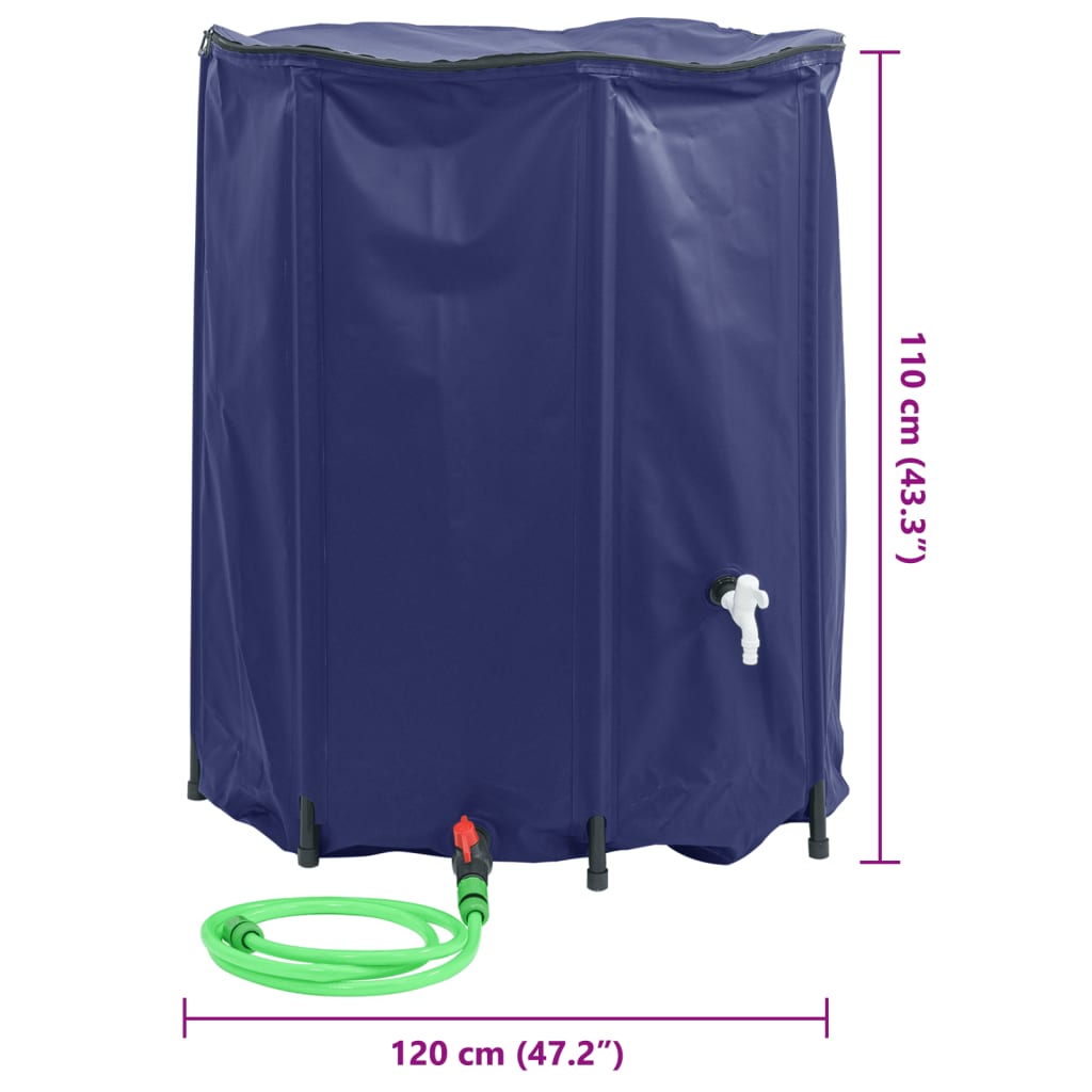 vandtank med hane sammenfoldelig 1250 l PVC