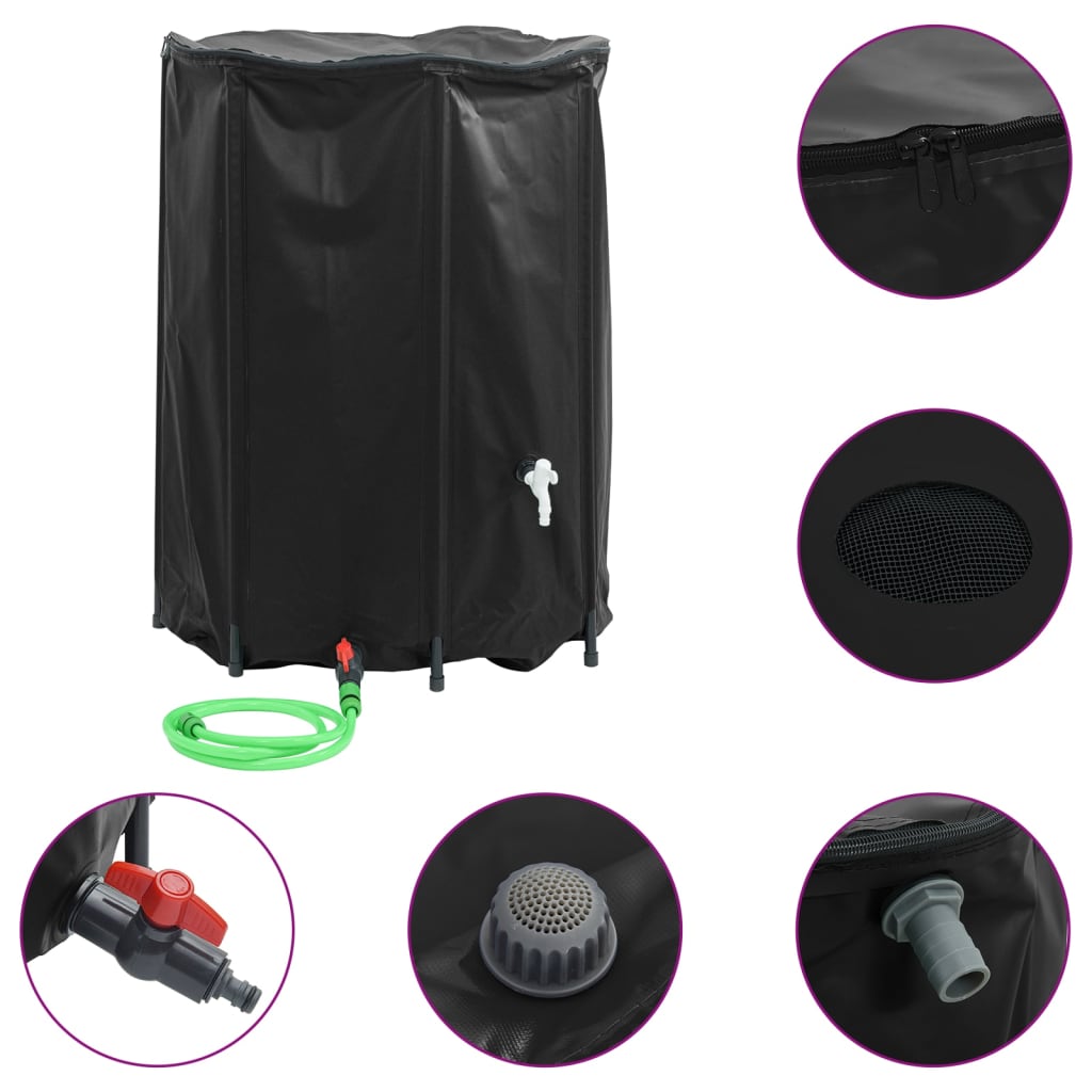 vandtank med hane sammenfoldelig 1350 l PVC