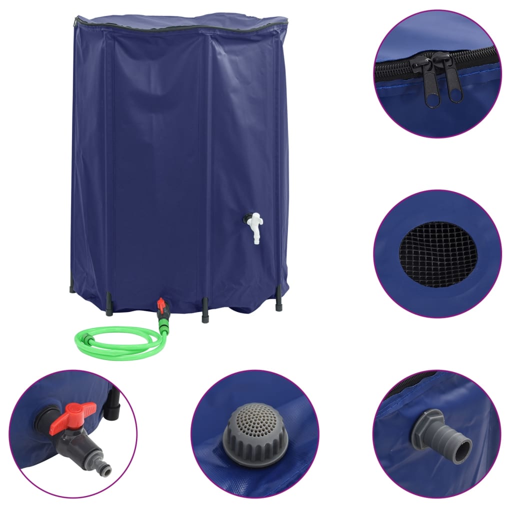 vandtank med hane sammenfoldelig 1350 l PVC
