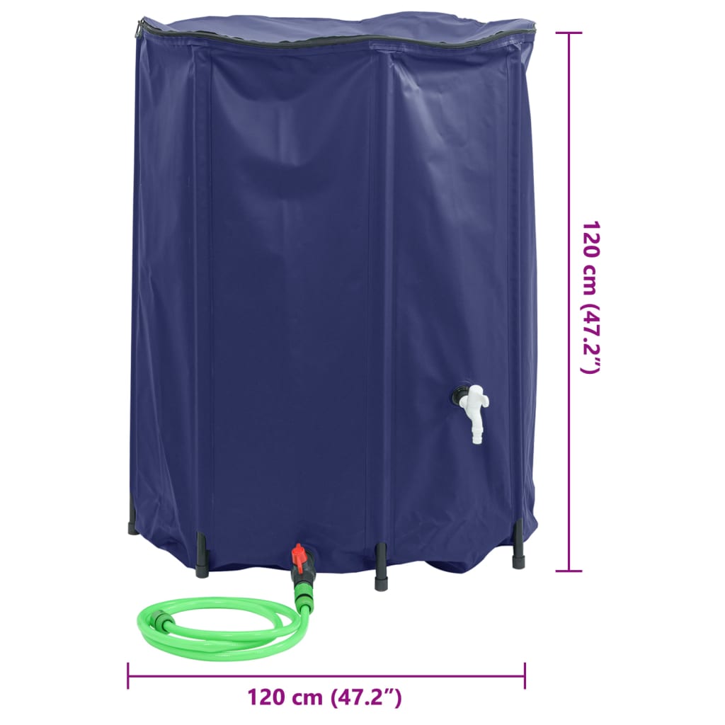 vandtank med hane sammenfoldelig 1350 l PVC