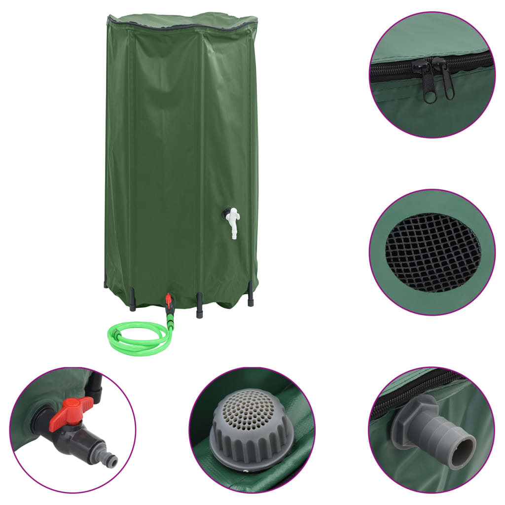 vandtank med hane sammenfoldelig 380 l PVC