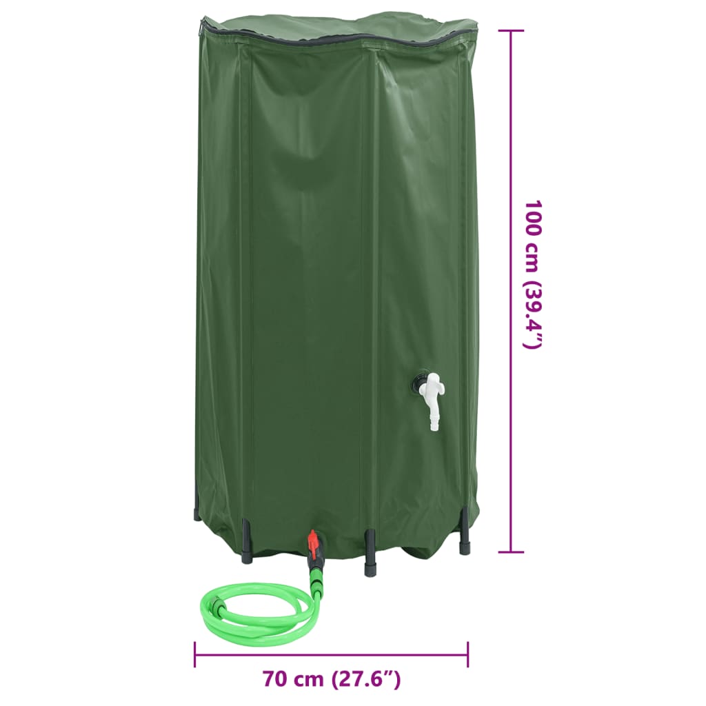 vandtank med hane sammenfoldelig 380 l PVC