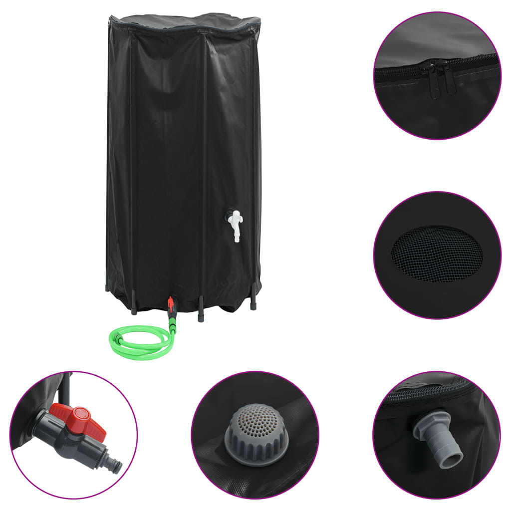vandtank med hane sammenfoldelig 380 l PVC