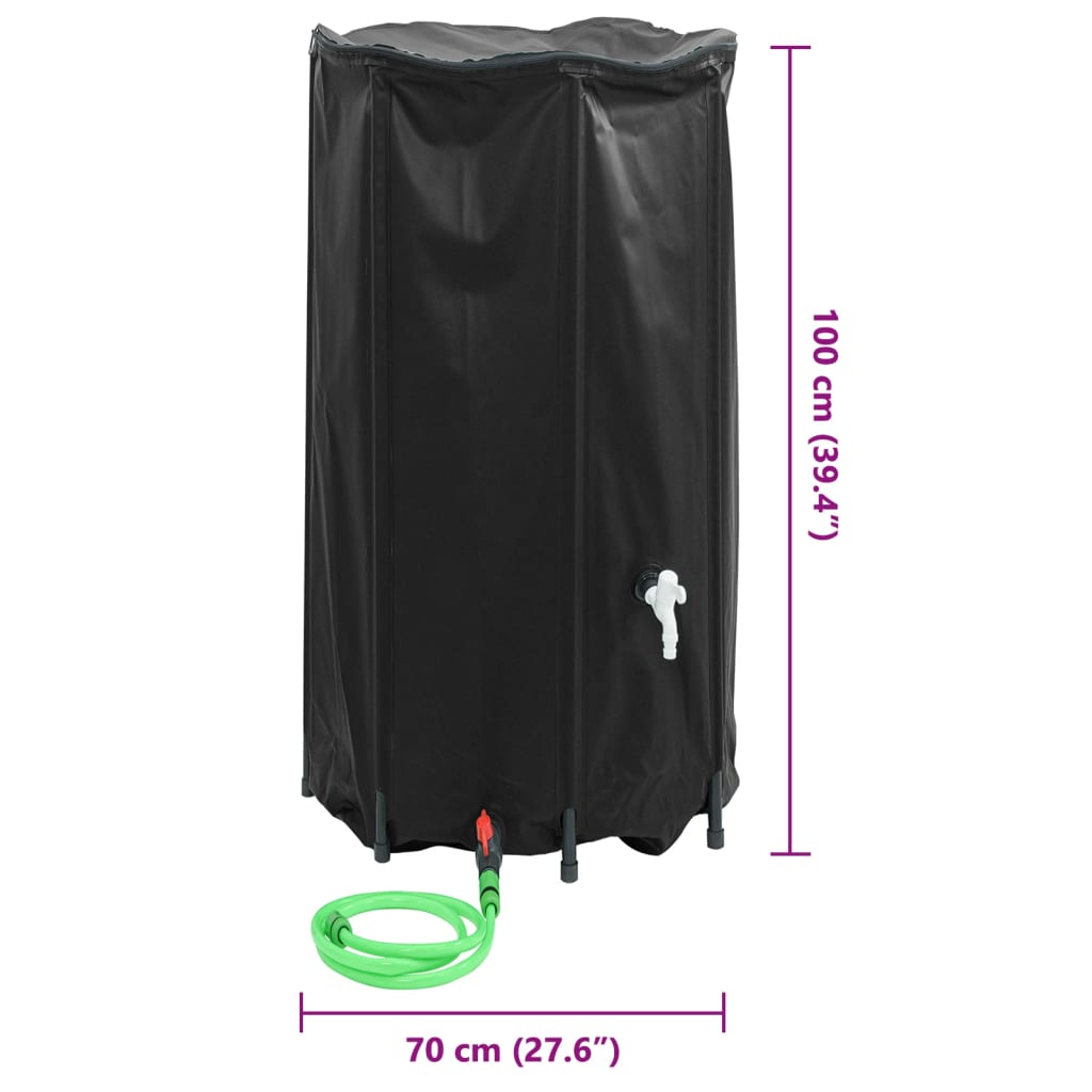 vandtank med hane sammenfoldelig 380 l PVC