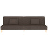 2-personers sovesofa med 2 puder stof brun