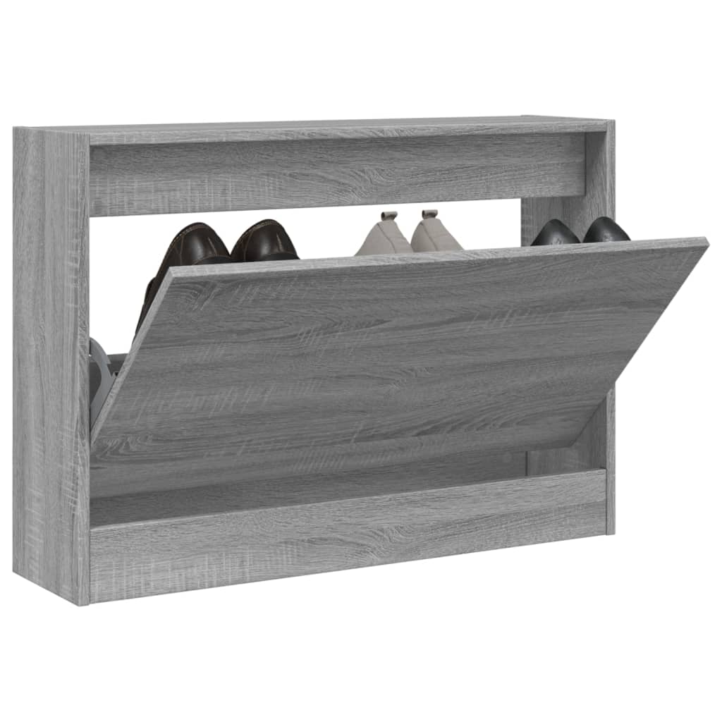 skoskab 80x21x57 cm konstrueret træ grå sonoma-eg