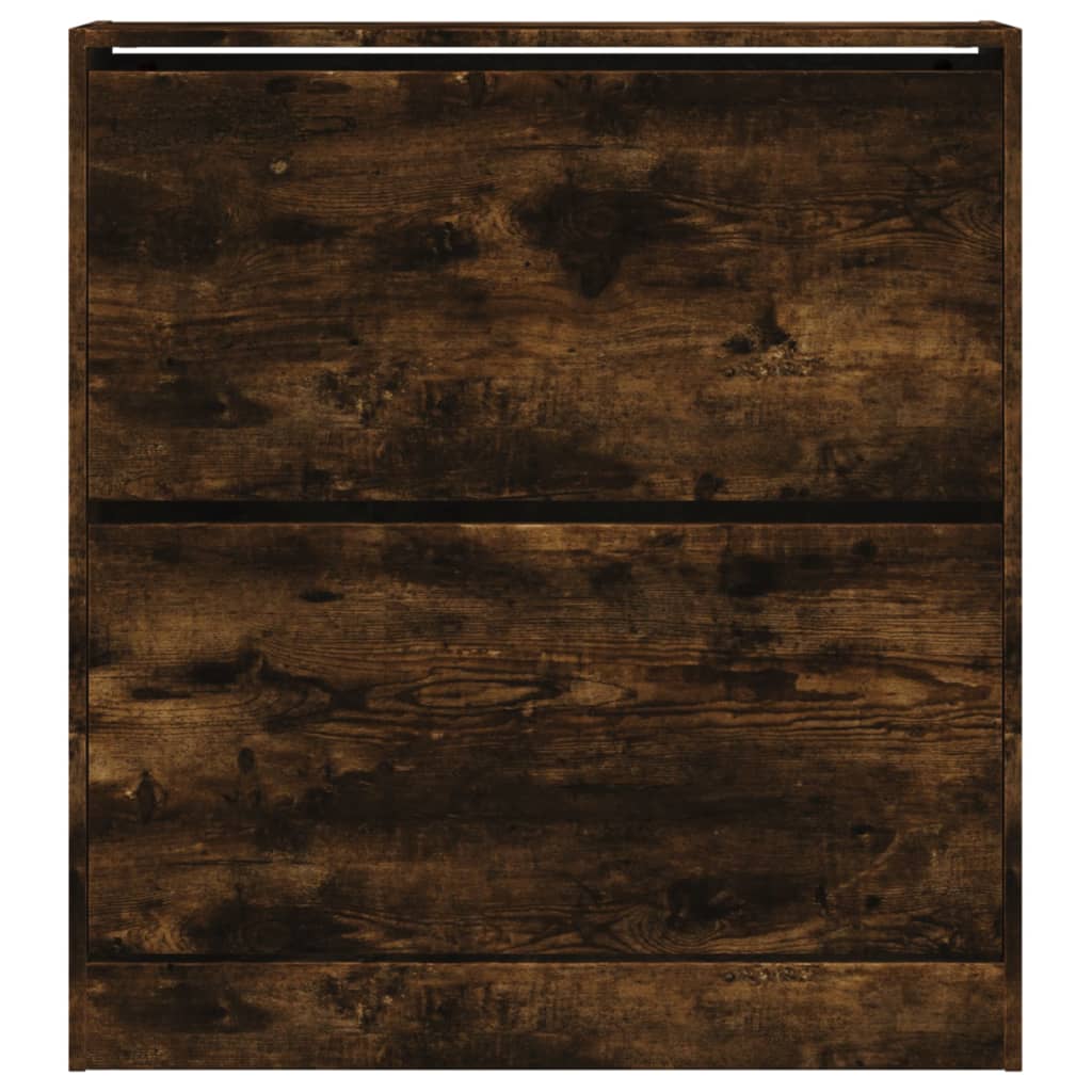 skoskab 80x21x87,5 cm konstrueret træ røget egetræsfarve