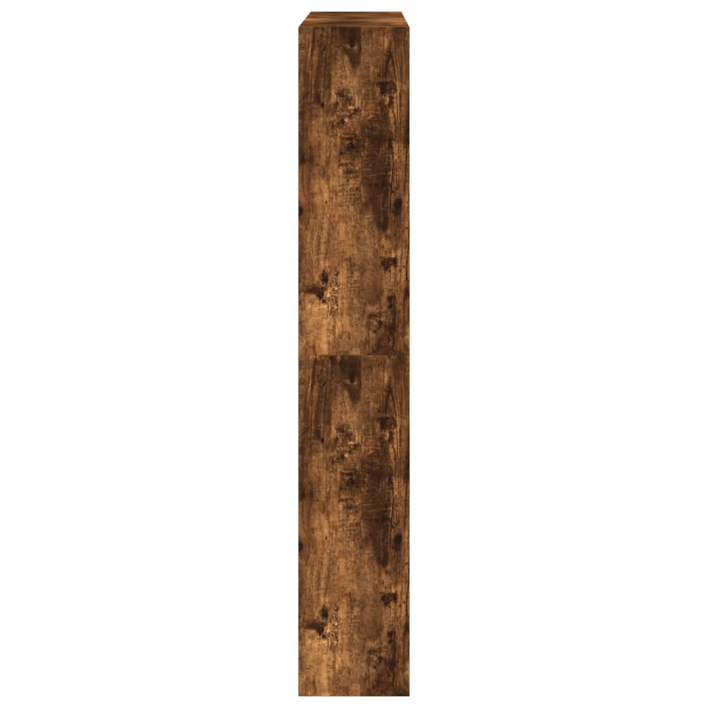 skoskab 80x21x125,5 cm konstrueret træ røget egetræsfarve