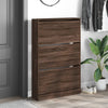skoskab 80x21x125,5 cm konstrueret træ røget egetræsfarve