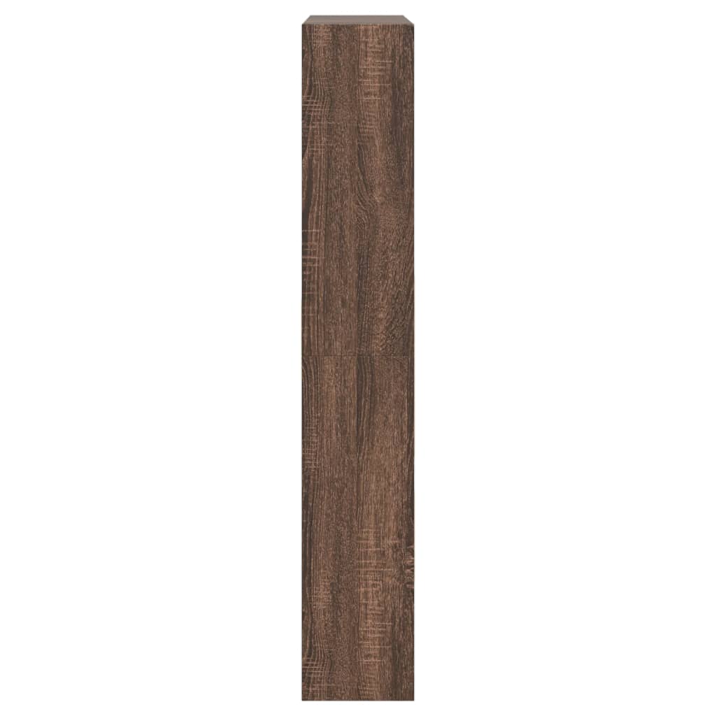 skoskab 80x21x125,5 cm konstrueret træ røget egetræsfarve