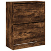 skoskab 80x34x96,5 cm konstrueret træ røget egetræsfarve