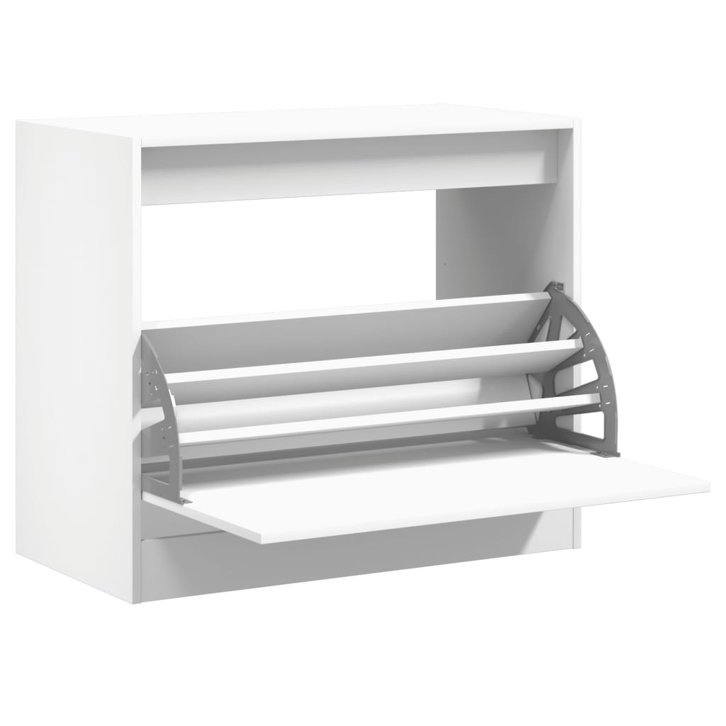 skoskab 80x42x69 cm konstrueret træ hvid