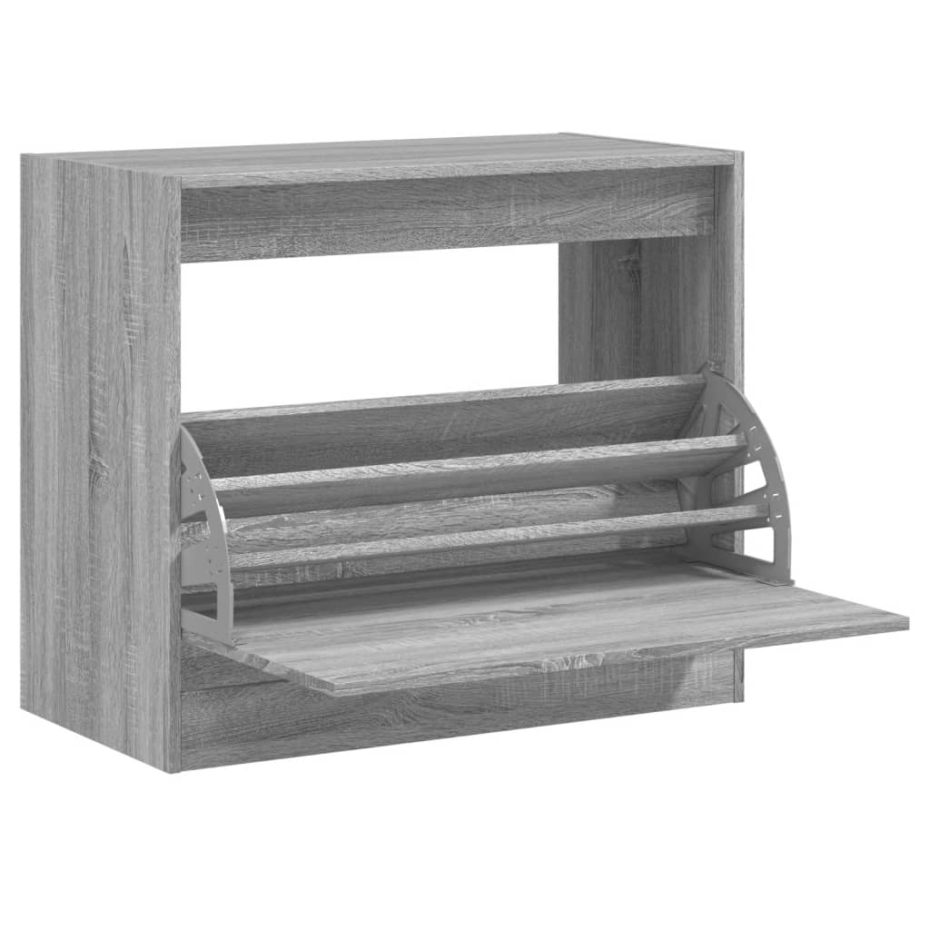 skoskab 80x42x69 cm konstrueret træ grå sonoma-eg