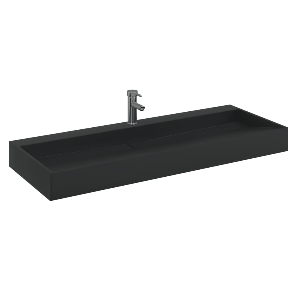 håndvask 120x46x11 cm mineralstøbt/marmorstøbt matsort