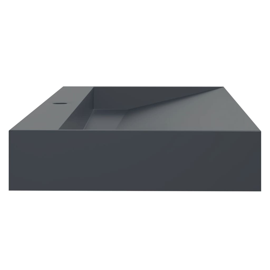 håndvask 120 x 46 x 11 cm mineralstøbt/marmorstøbt antracitgrå