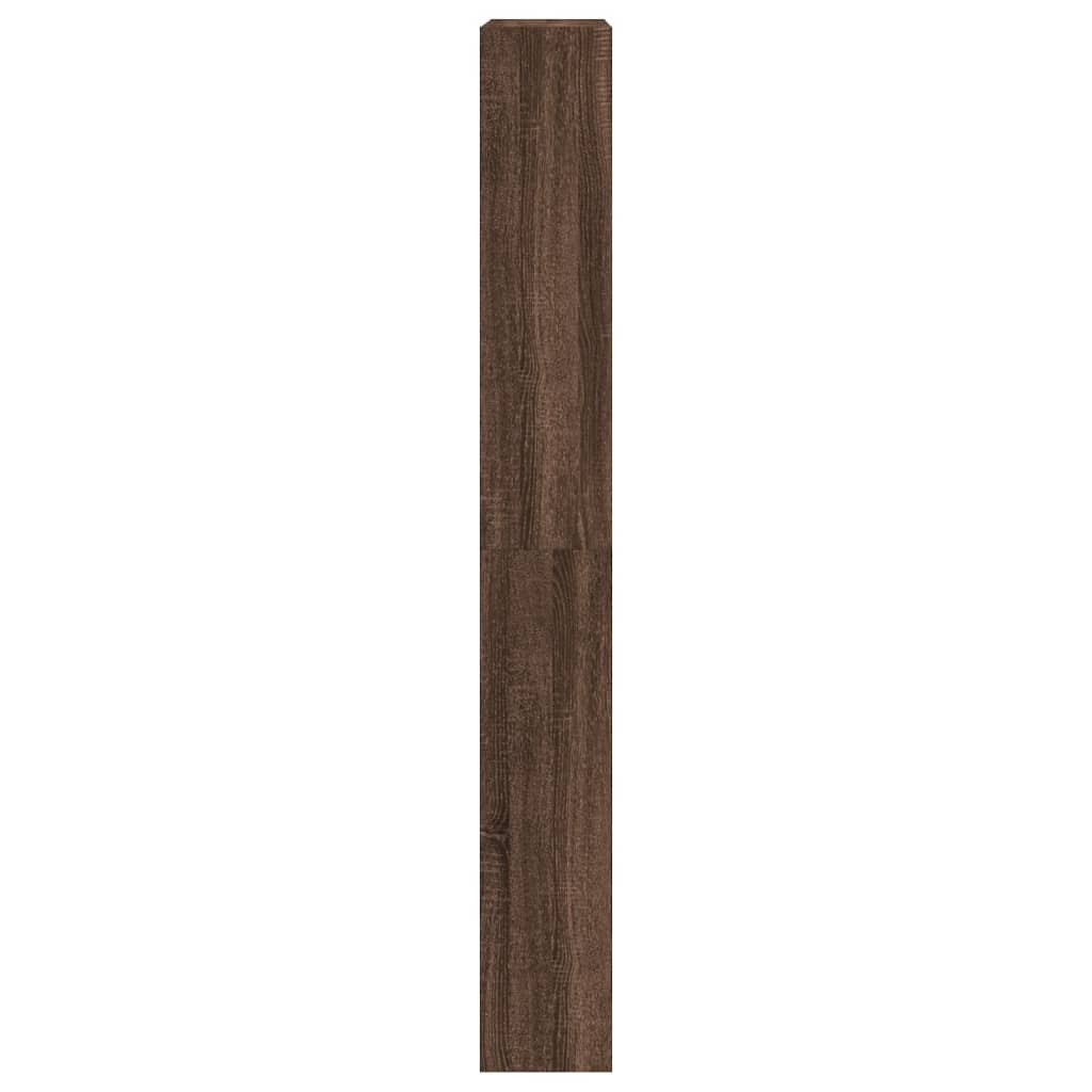 skoskab med 4 vippeskuffer 80x21x163,5 cm brunt egetræ
