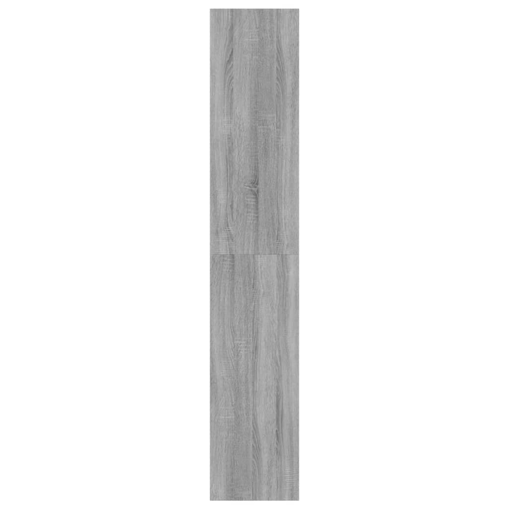 skoskab med 4 vippeskuffer 80x34x187,5 cm grå sonoma-eg