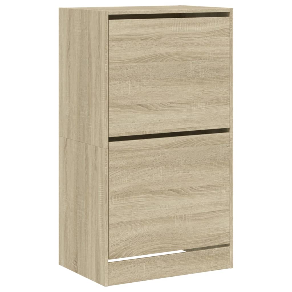 skoskab med 2 vippeskuffer 60x42x108 cm sonoma-eg