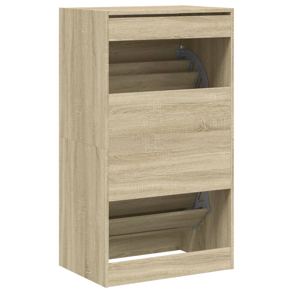 skoskab med 2 vippeskuffer 60x42x108 cm sonoma-eg