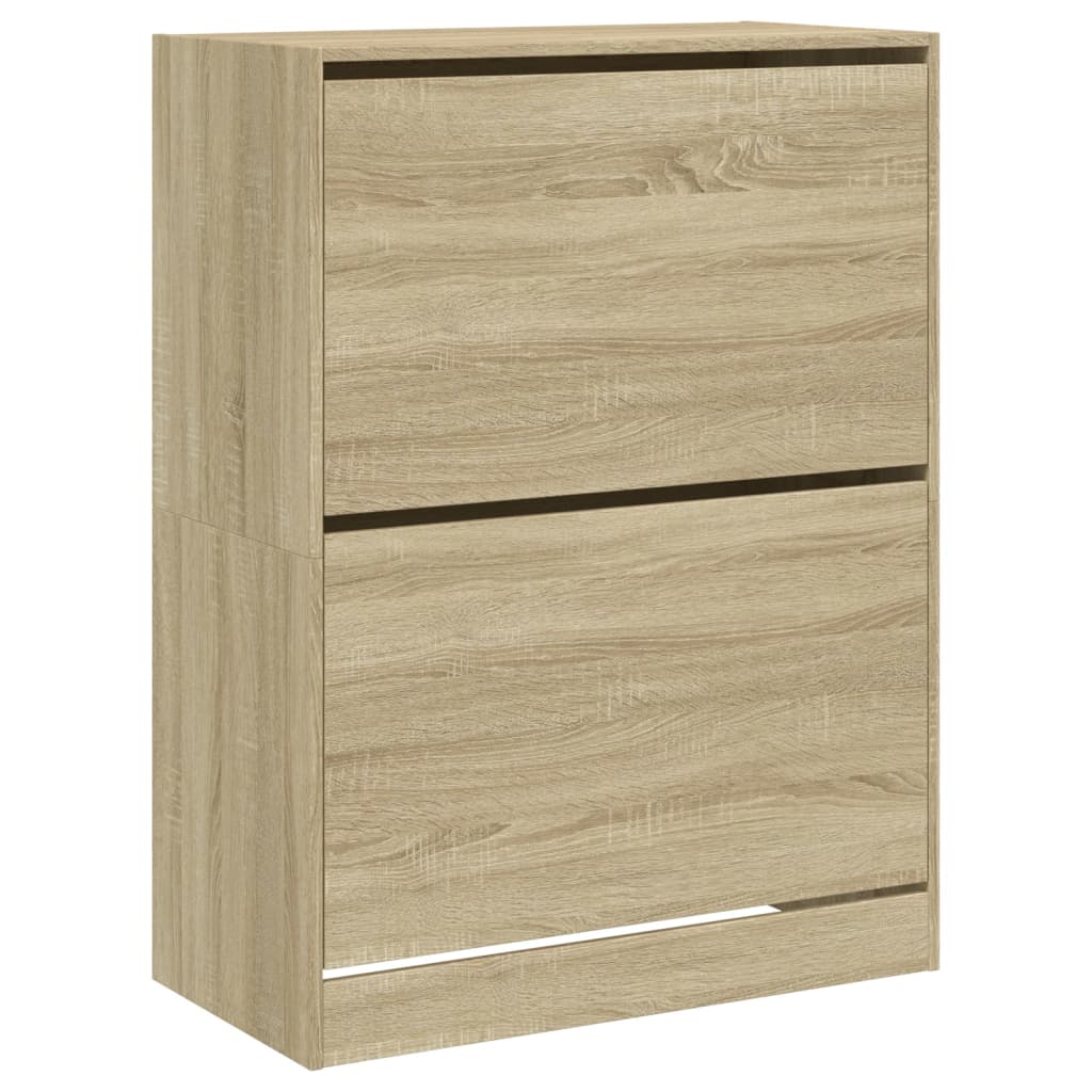 skoskab med 2 vippeskuffer 80x42x108 cm sonoma-eg