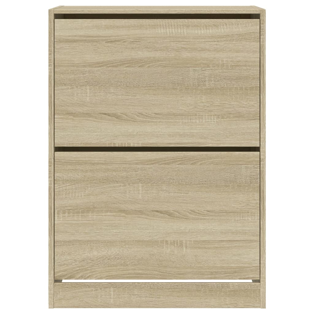 skoskab med 2 vippeskuffer 80x42x108 cm sonoma-eg