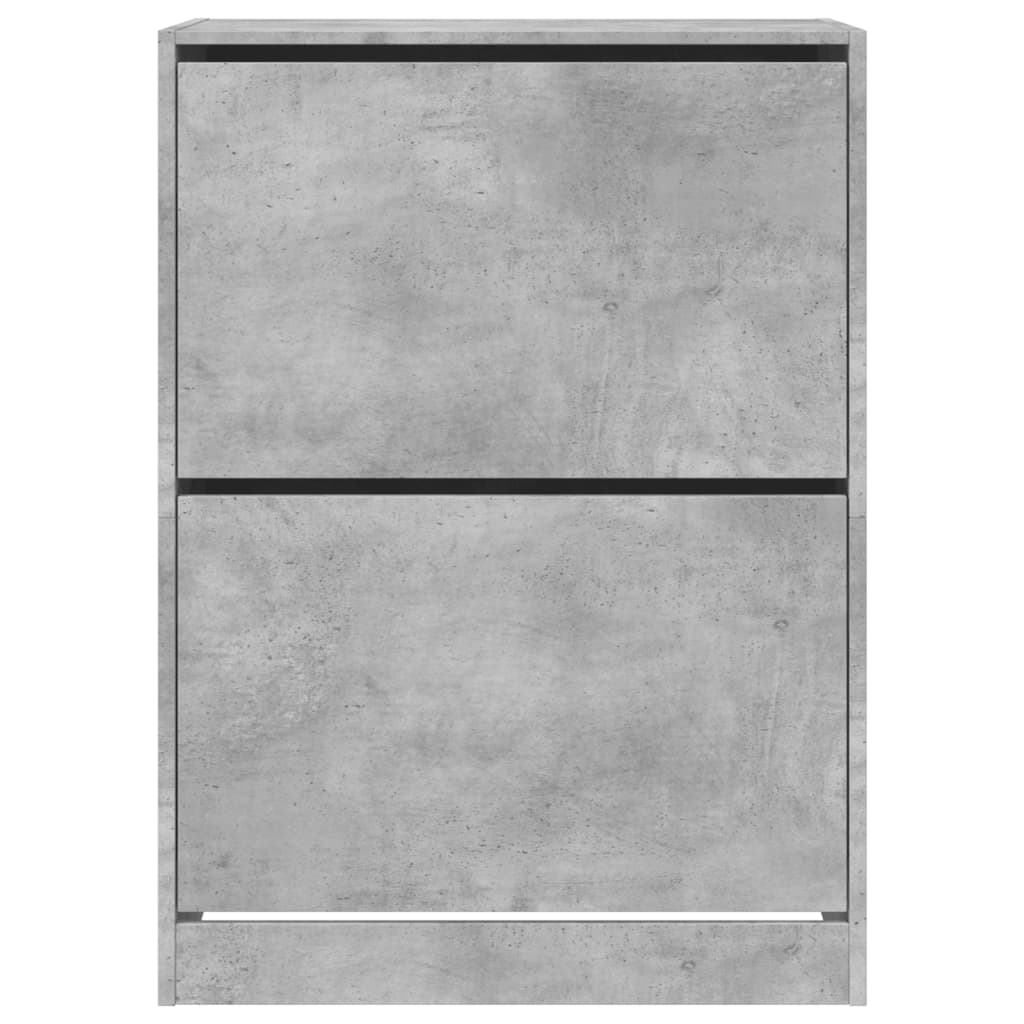 skoskab med 2 vippeskuffer 80x42x108 cm betongrå