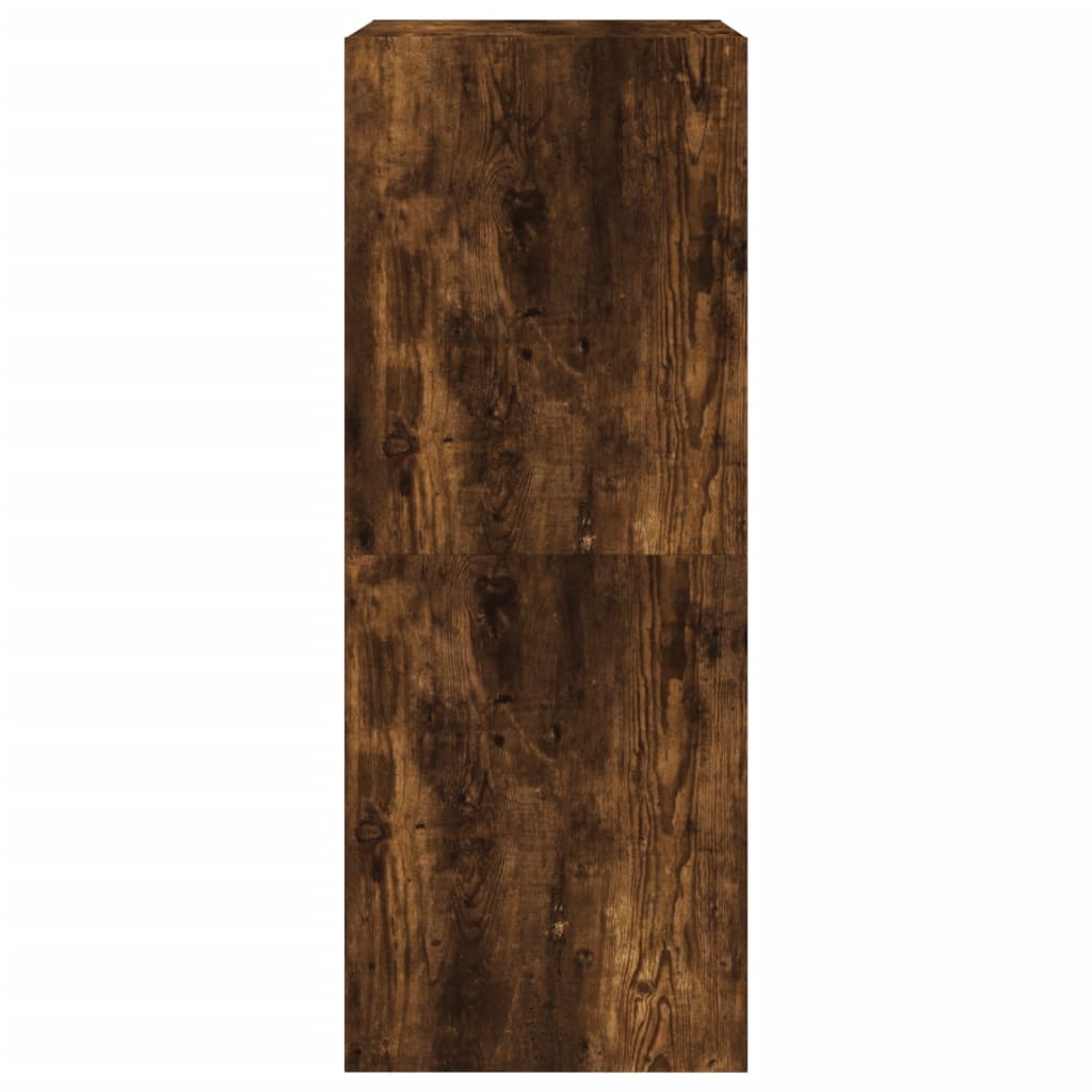 skoskab med 2 vippeskuffer 80x42x108 cm røget egetræsfarve