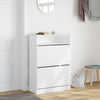 skoskab med 2 vippeskuffer 80x34x116 cm hvid