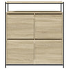 skoskab med 4 vippeskuffer 100x34x112 cm sonoma-eg