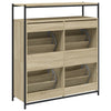 skoskab med 4 vippeskuffer 100x34x112 cm sonoma-eg