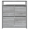 skoskab med 4 vippeskuffer 100x34x112 cm grå sonoma-eg