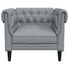 Chesterfield-sofastol stof lysegrå