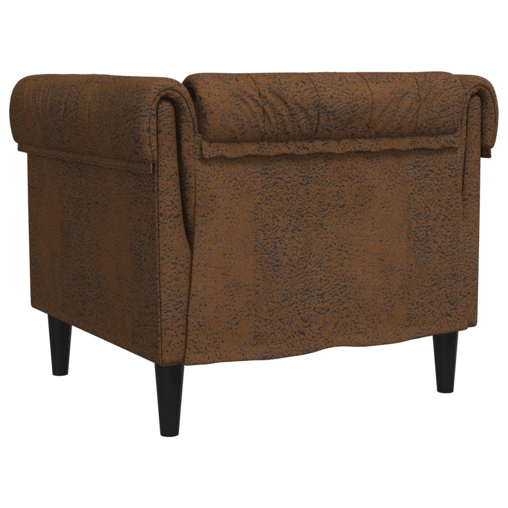 Chesterfield-sofastol stof brun