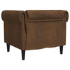 Chesterfield-sofastol stof brun
