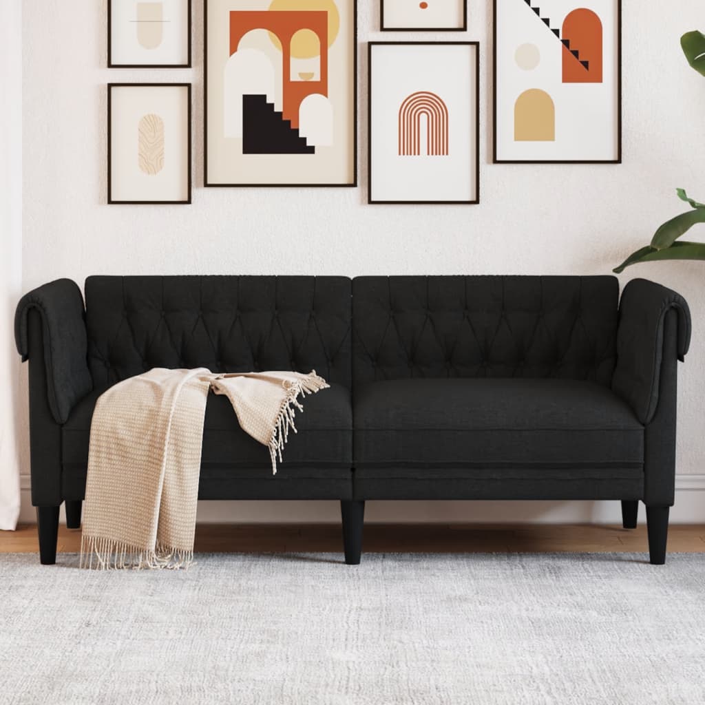 2-personers Chesterfield-sofa stof sort