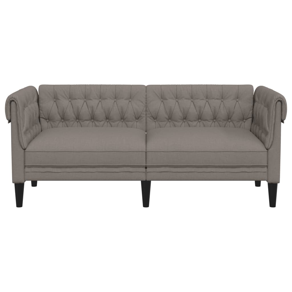 2-personers Chesterfield-sofa stof gråbrun
